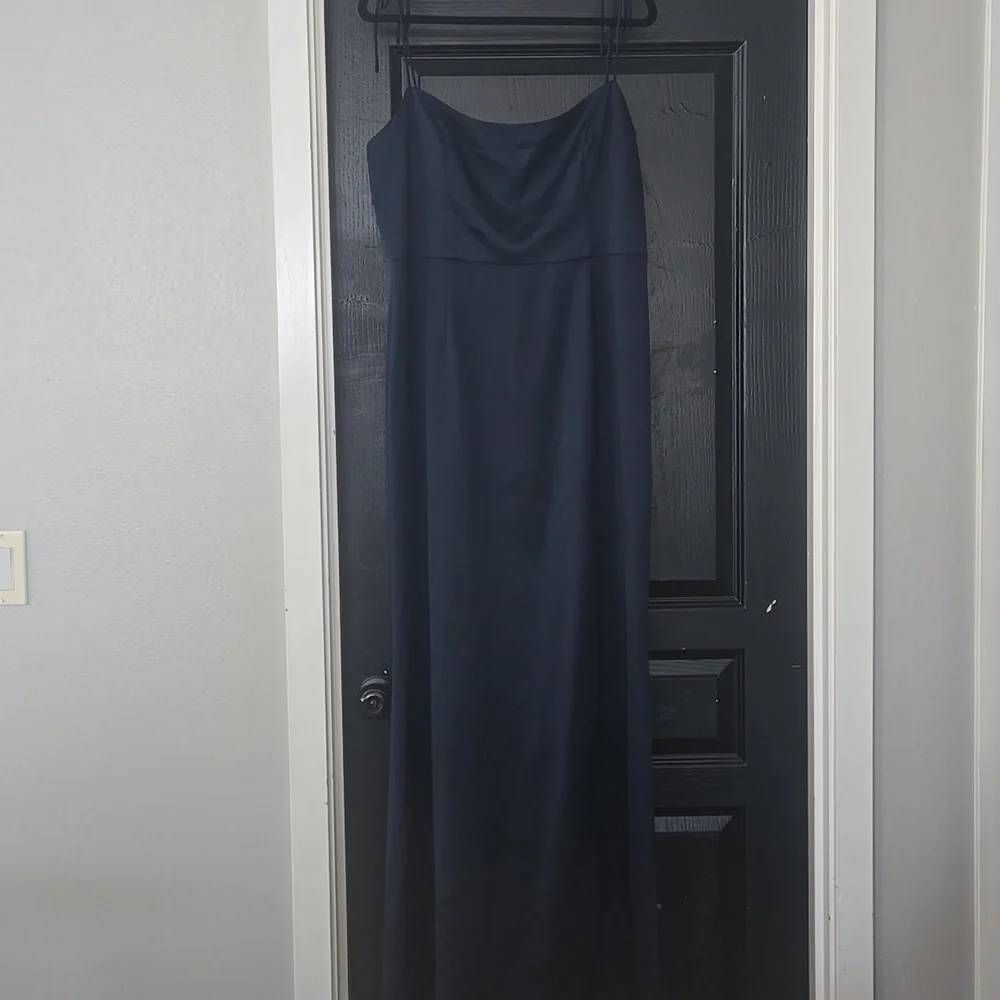 Vowd Weddings Midnight Blue Stretch Satin Gown Size XL - Picture 1 of 15